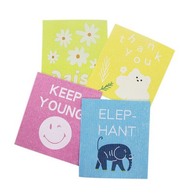 6.7" x 7.5" Custom Biodegradable Swedish Kitchen Dish Cloths