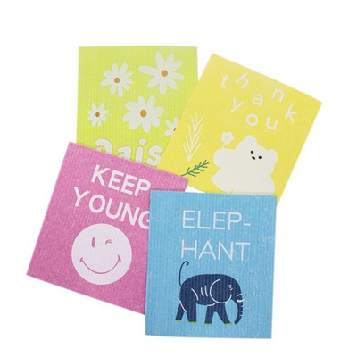 6.7" x 7.5" Custom Biodegradable Swedish Kitchen Dish Cloths